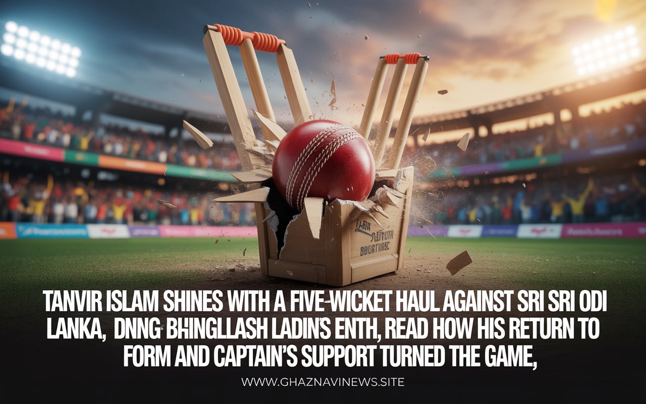 Tanvir Islam shines with a five-wicket haul against Sri Lanka, ending Bangladesh’s ODI losing streak. Read how his return to form and captain's support turned the game.
