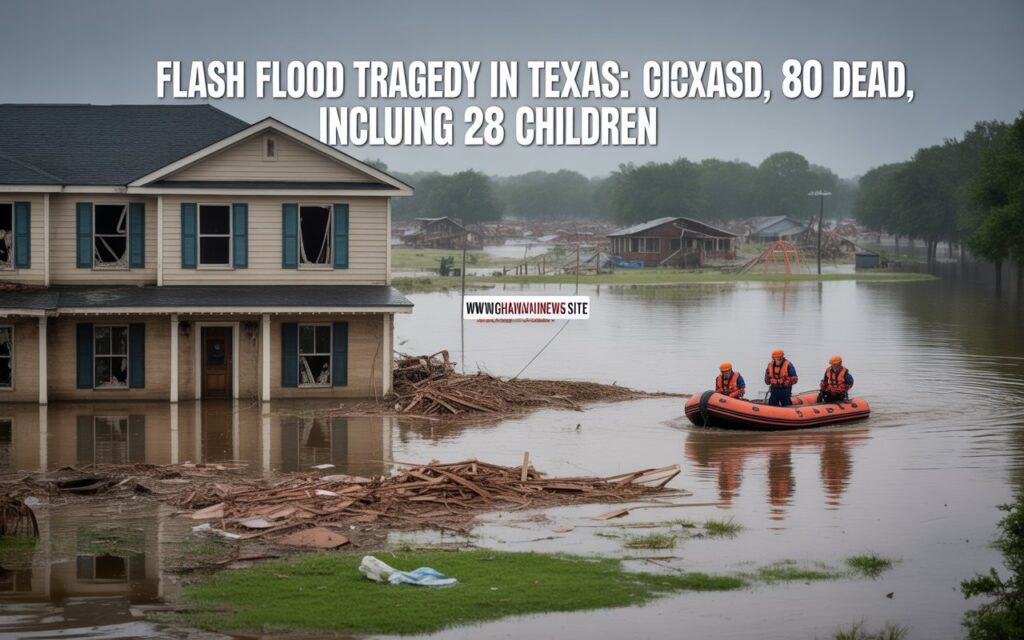 In a heartbreaking turn of events, nearly 80 people have died in the catastrophic fTexas Flash Floods that swept through parts of Central Texas, with dozens still missing and rescue operations ongoing. Among the victims are 28 children, many of whom perished when a girls' summer camp was engulfed by the raging waters in Kerr County.