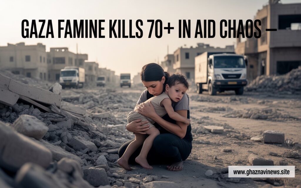 Famine Crisis Deepens in Gaza: Over 70 Killed While Seeking Aid Amid Escalating Hunger 3 Gaza City (Ghaznavii News) – The humanitarian crisis in Gaza continues to worsen as more than 70 Palestinians have been killed while seeking food aid, highlighting the devastating impact of famine and malnutrition in the besieged region.