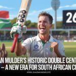 Wiaan Mulder scores an unbeaten 264 in his debut Test as South Africa’s captain against Zimbabwe, breaking multiple records.