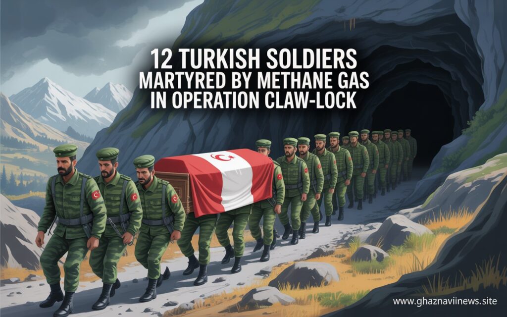 The Turkish Defense Ministry confirms 12 soldiers have died after methane gas exposure in a terrorist cave during Operation Claw-Lock.