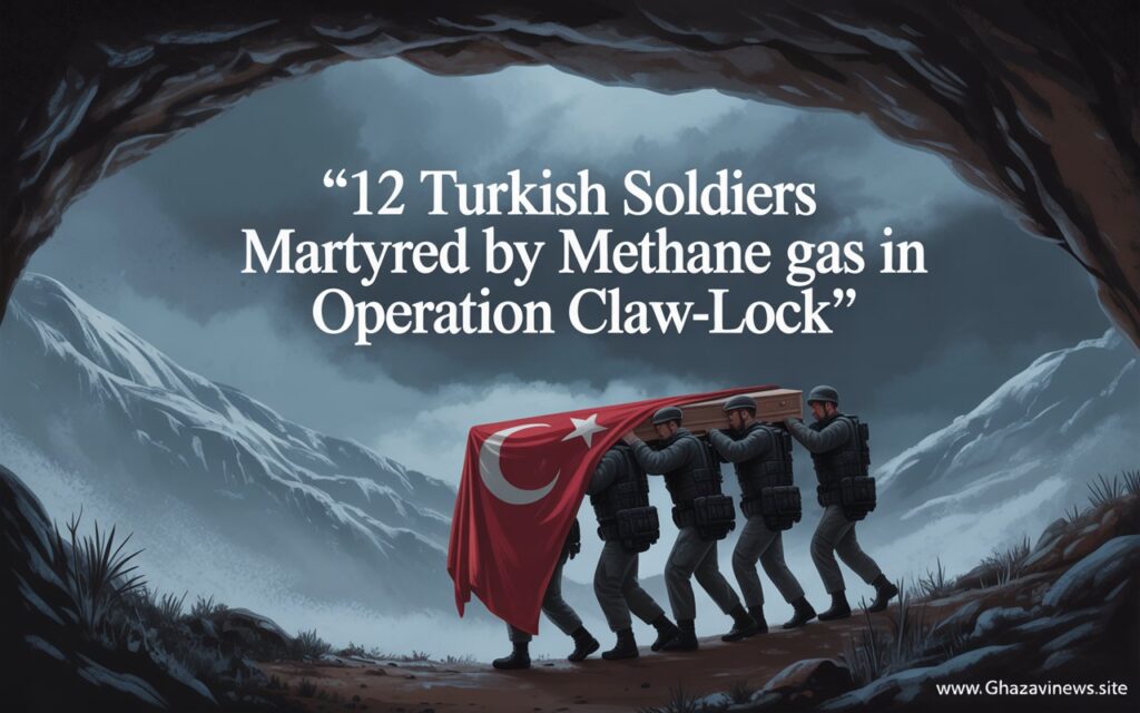 The Turkish Defense Ministry confirms 12 soldiers have died after methane gas exposure in a terrorist cave during Operation Claw-Lock.