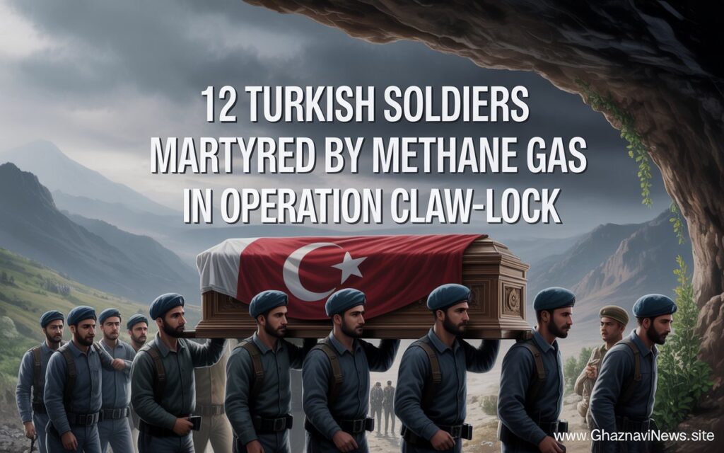 The Turkish Defense Ministry confirms 12 soldiers have died after methane gas exposure in a terrorist cave during Operation Claw-Lock.