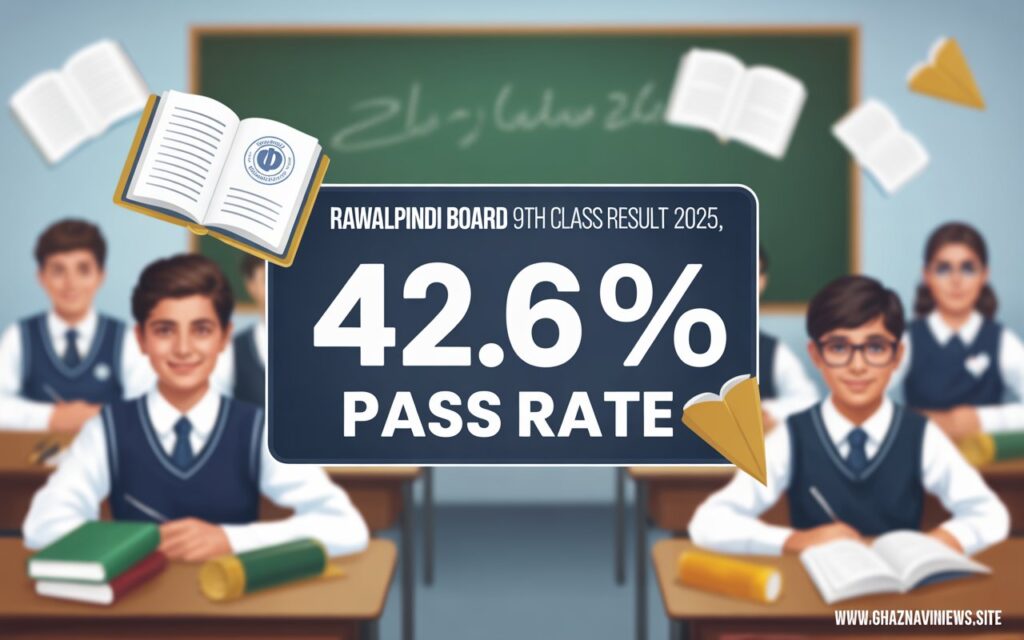 9th Class Result 2025 – Rawalpindi Board Promotes All Students to SSC-II 2 The Rawalpindi Board of Intermediate and Secondary Education (BISE) has officially announced the 9th Class Result 2025 (SSC-I), revealing a 42.06% pass rate. Despite the low success percentage, the board confirmed that all students have been promoted to SSC-II (10th class) in accordance with policy.
A total of 128,453 students were registered, out of which 125,989 appeared in the examinations. Among them, 53,657 students passed, while 72,312 failed. Additionally, 2,055 students remained absent and 409 admission forms were canceled for various reasons.