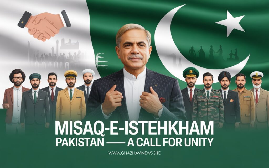 Prime Minister Invites All Parties to Join “Misaq-e-Istehkham Pakistan” on 79th Independence Day 2 “Pakistan clearly declares it will stand with its oppressed brothers and sisters. What is happening to the Palestinians is a test of our humanity. Pakistan will continue to fight until our Palestinian and Kashmiri brothers get their rights,” he asserted.
