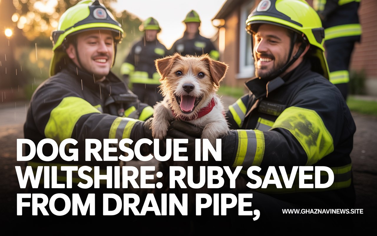 A heartwarming dog rescue in Wiltshire saw firefighters, council staff, and locals save Ruby the dog trapped in a drain pipe. Despite heavy rain, the team worked tirelessly to bring her out safely.