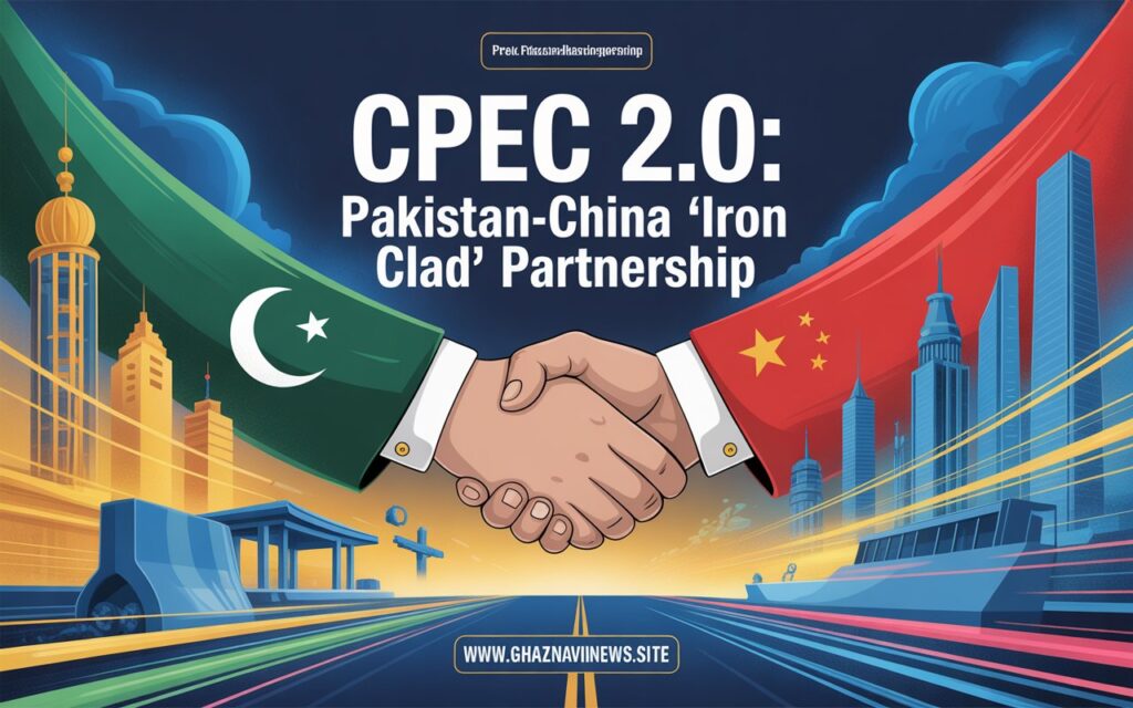 CPEC 2.0: Pakistan and China Strengthen ‘Iron-Clad’ Strategic Partnership 2 Pakistan and China reaffirmed their ‘Iron-Clad’ ties as PM Shehbaz Sharif and PM Li Qiang pledged to advance CPEC 2.0, focusing on new economic corridors, ML-1 railway, Gwadar Port, and enhanced cooperation in technology, agriculture, and media.