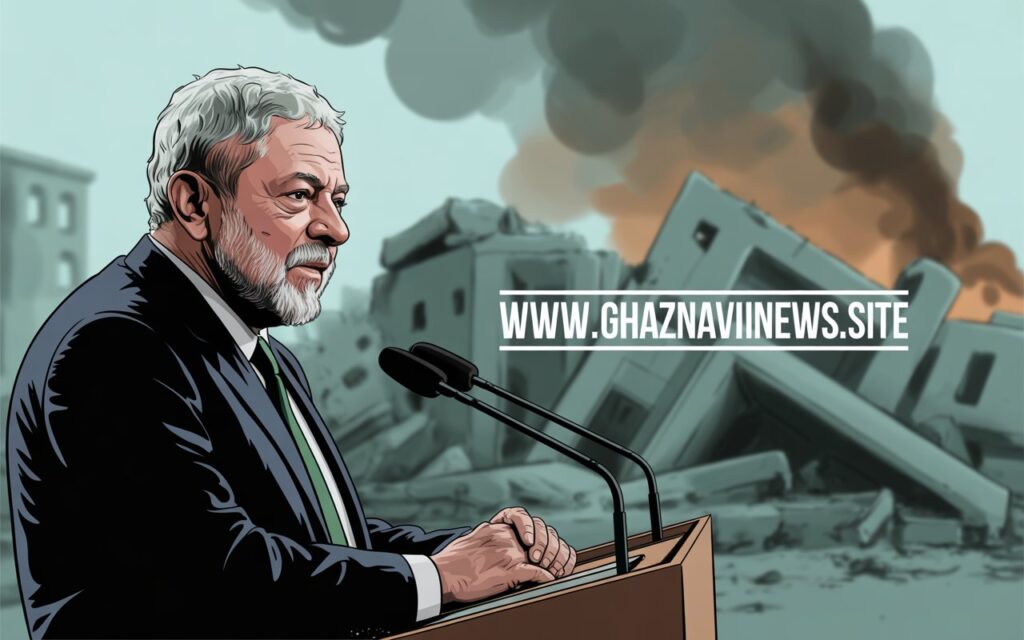 Brazil President Gaza Genocide UN Speech: Lula Da Silva’s Powerful UN Address 3 a news style digital illustration depict wKQHrdM7Rjy Hcj6Ro65Lw 6HJERHvhRluNC6zMgQYWJg