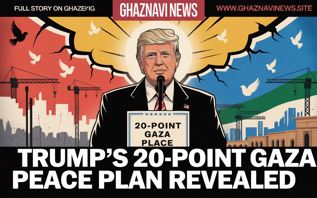 Donald Trump unveils 20-point peace plan for Gaza conflict. Complete analysis of the proposal including security, reconstruction, and political solutions for lasting peace.