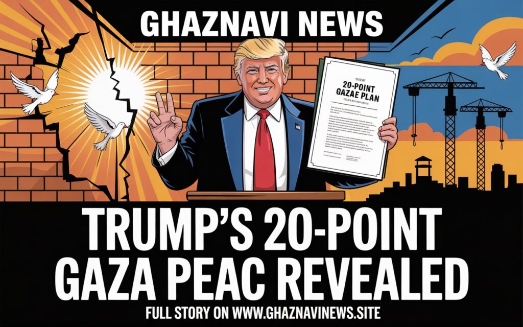 Donald Trump unveils 20-point peace plan for Gaza conflict. Complete analysis of the proposal including security, reconstruction, and political solutions for lasting peace.

