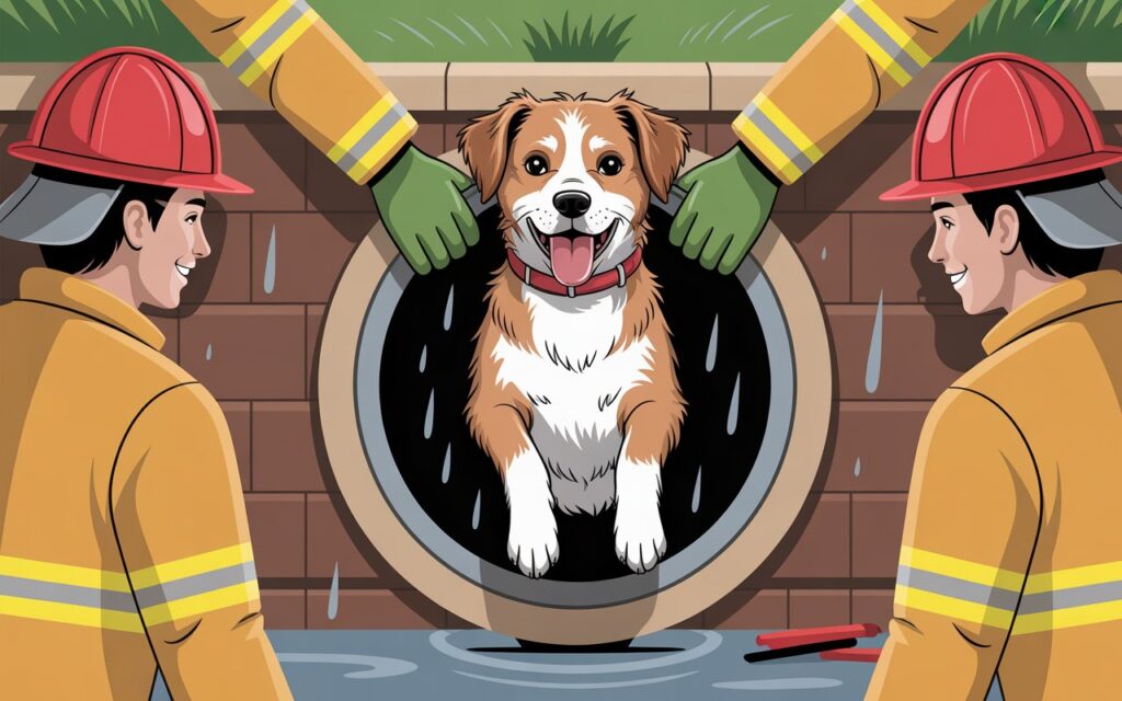 Heroic Dog Rescue in Wiltshire: Firefighters Save Ruby from Drain Pipe 3 A heartwarming dog rescue in Wiltshire saw firefighters, council staff, and locals save Ruby the dog trapped in a drain pipe. Despite heavy rain, the team worked tirelessly to bring her out safely.