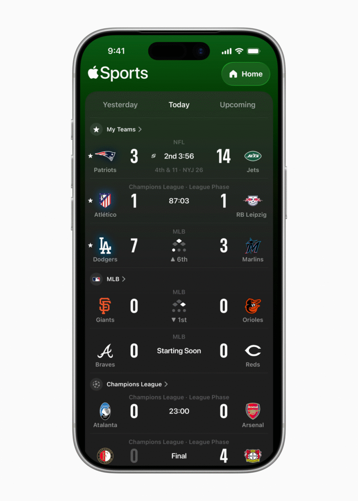 Apple Sports, a free iPhone app offering real-time scores, stats, and personalized updates, is now available in Ireland with support for top global leagues.