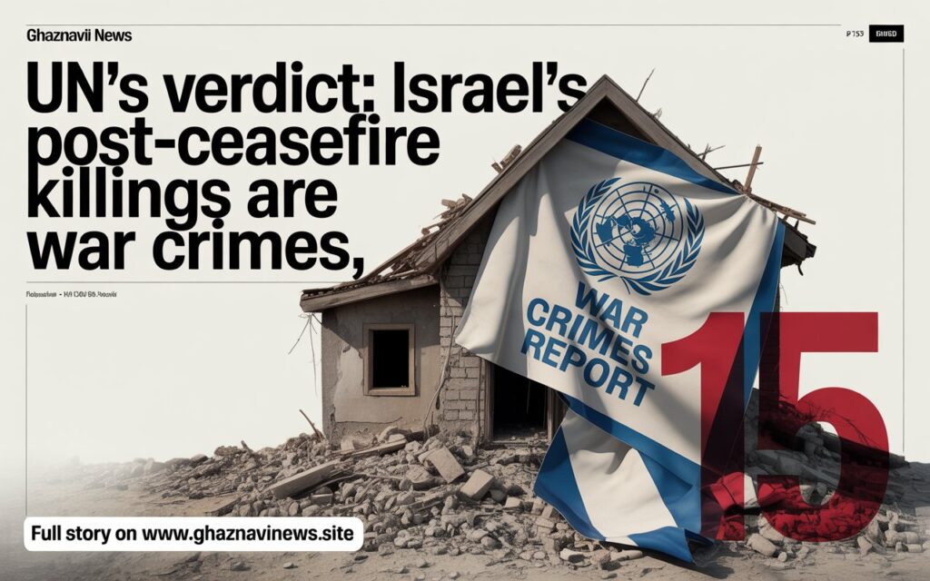 UN Investigators Declare "UN Israel Gaza War Crimes" as 15 Civilians Killed Despite Active Ceasefire 2 The UN states Israel is committing war crimes in Gaza War reporting 15 Palestinian civilians killed since a ceasefire took effect. Investigation into the violations is underway.