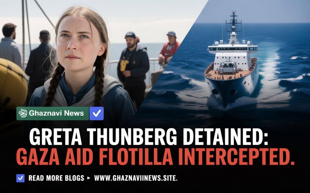 Greta Thunberg Detained: Israeli Forces Seize Gaza-Bound Aid Flotilla, Sparking Global Outrage 4 Greta Thunberg Detained Israeli forces detain climate activist Greta Thunberg after intercepting a humanitarian aid flotilla destined for Gaza. Get the full story on the international incident and global reaction.