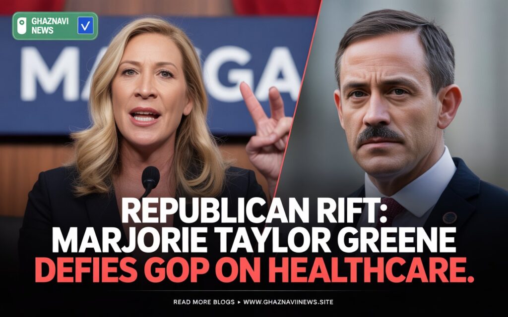 Marjorie Taylor Greene Defies GOP Leadership With Explosive Healthcare Demands During Shutdown Crisis 2 Marjorie Taylor Greene breaks with GOP leadership over healthcare costs during shutdown fight, demanding party solutions for insurance premiums.