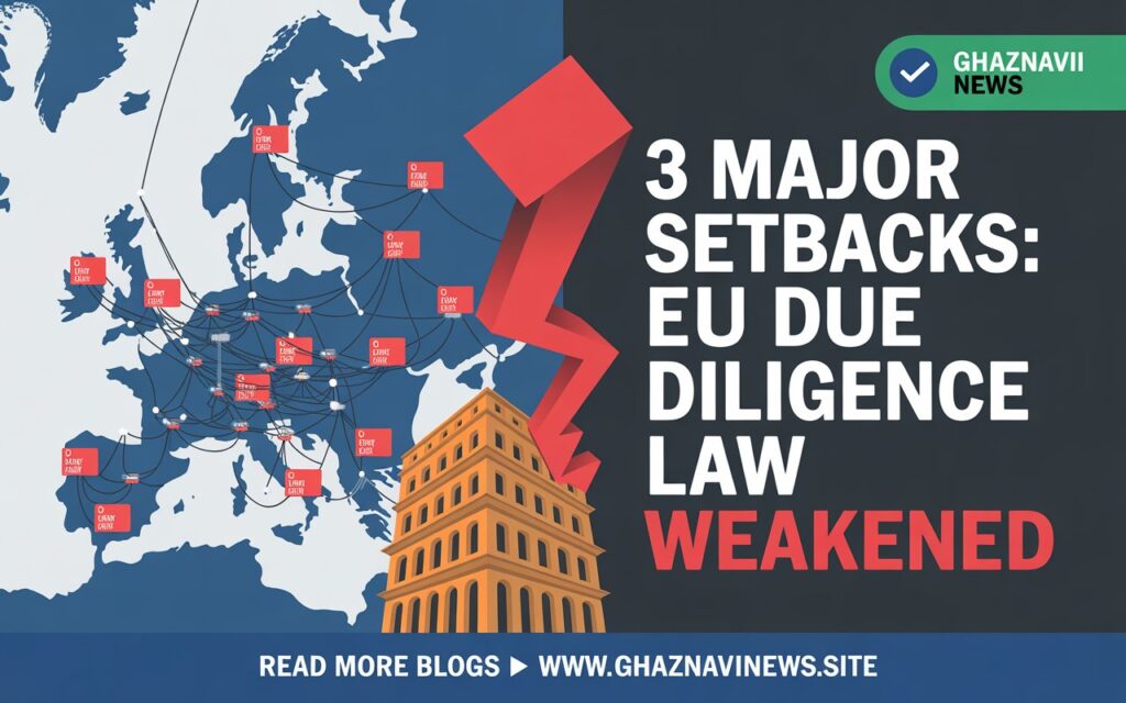 EU Due Diligence Law Weakened in 3 Major Setbacks That Could Derail Corporate Accountability 5 EU due diligence law faces major rollbacks as lawmakers raise company thresholds & remove climate plans. Critics warn of human rights & environmental risks.
