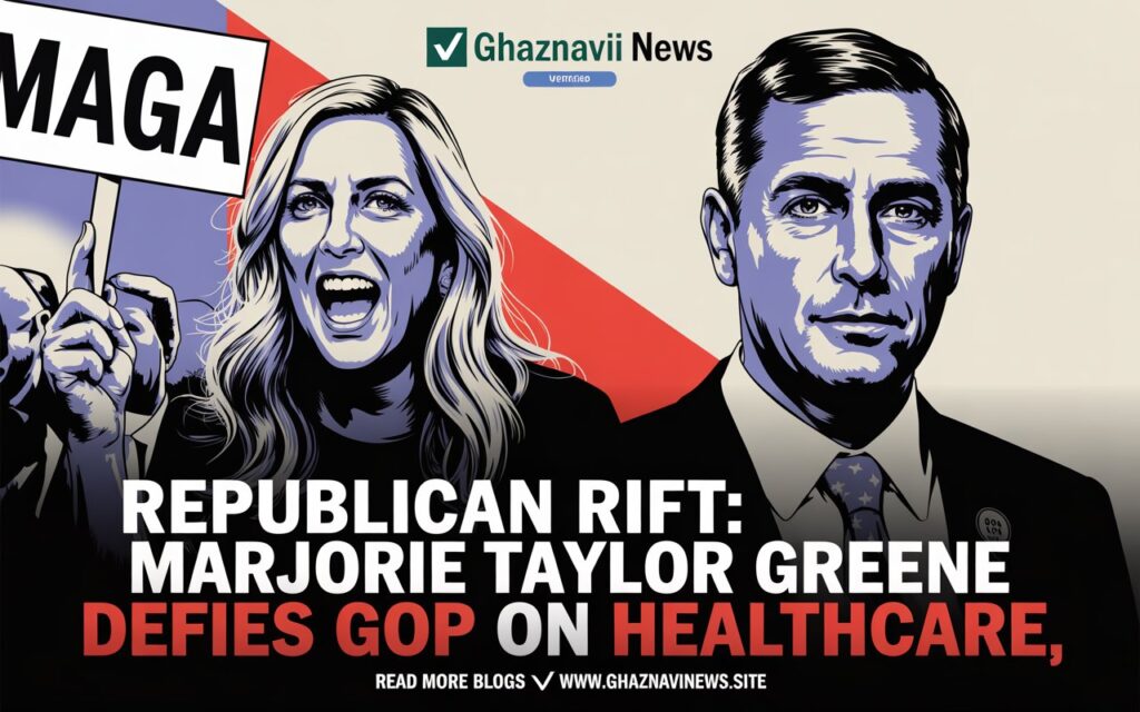 Marjorie Taylor Greene Defies GOP Leadership With Explosive Healthcare Demands During Shutdown Crisis 4 Marjorie Taylor Greene breaks with GOP leadership over healthcare costs during shutdown fight, demanding party solutions for insurance premiums.